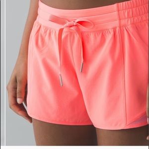 Coral Pink Lululemon 2.5” Hotty Hot Shorts